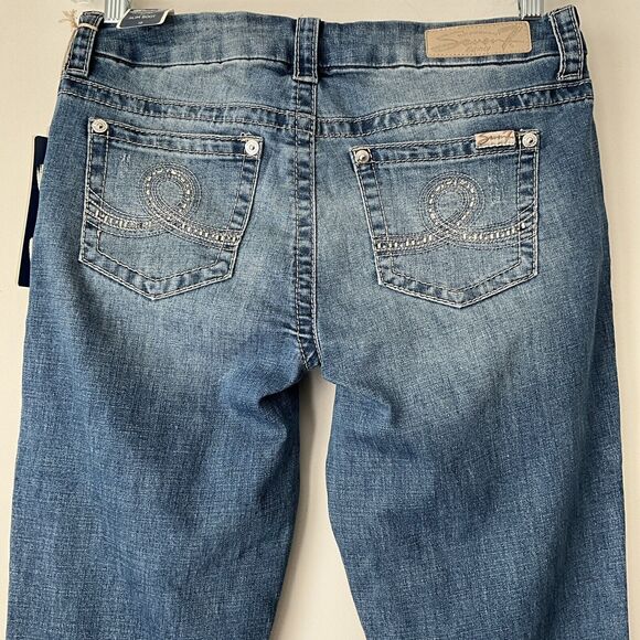 Seven7 Jeans Blue Slim Bootcut Rhinestone Pockets 10 - Picture 7 of 8